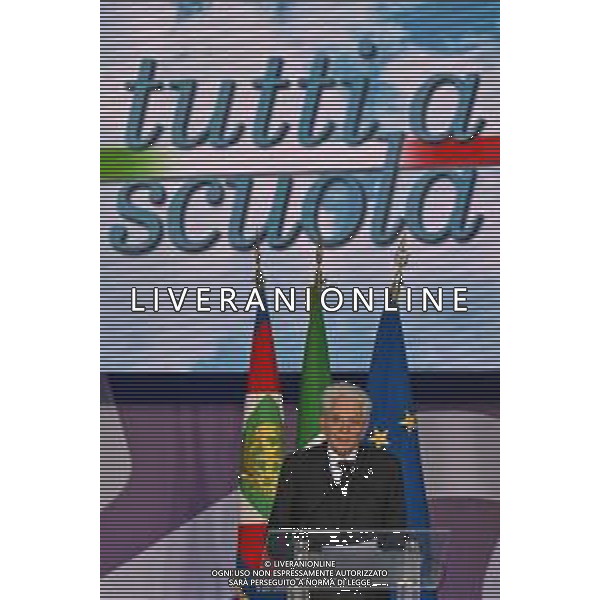 16-9-2024. Il presidente della Repubblica Italiana Sergio Mattarella e il ministro dell\'istruzione Giuseppe Valditara, presenziano la 24esima edizione di tutti a scuola. Si terrà innaugurazione anno scolastico 2024/2025, presso Convitto Nazionale "Vittorio Emanuele II", in via Pintus a Cagliari. Foto Salvatore Moi/Agenzia Aldo Liverani s.as. Nella foto: Sergio Mattarella Presidente Repubblica Italiana