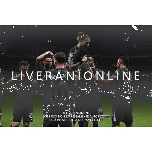 Milan vs Liverpool nella foto esultanza Liverpool dopo il gol dell\'1 a 1 Ibrahima Konate’ (Liverpool) Milano 17-09-2024 Stadio Giuseppe Meazza - San Siro UEFA Champions League fase a girone unico - 1a giornata foto Roberto Garavaglia/Agenzia Aldo Liverani sas/AGENZIA ALDO LIVERANI SAS