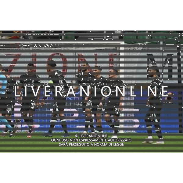 Milan vs Liverpool nella foto esultanza Liverpool dopo il gol del 3 a 1 Milano 17-09-2024 Stadio Giuseppe Meazza - San Siro UEFA Champions League fase a girone unico - 1a giornata foto Roberto Garavaglia/Agenzia Aldo Liverani sas/AGENZIA ALDO LIVERANI SAS
