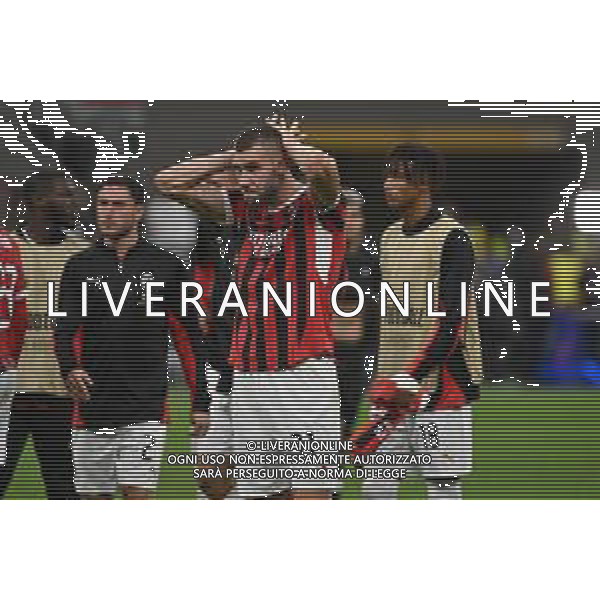 Milan vs Liverpool nella foto Strahinja Pavlovic (Milan) delusione a fine gara Milano 17-09-2024 Stadio Giuseppe Meazza - San Siro UEFA Champions League fase a girone unico - 1a giornata foto Roberto Garavaglia/Agenzia Aldo Liverani sas/AGENZIA ALDO LIVERANI SAS