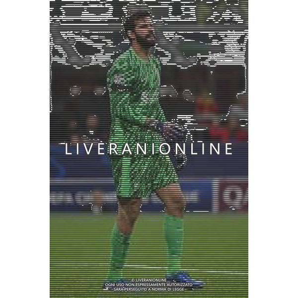 Milan vs Liverpool nella foto Alisson Becker (Liverpool) Milano 17-09-2024 Stadio Giuseppe Meazza - San Siro UEFA Champions League fase a girone unico - 1a giornata foto Roberto Garavaglia/Agenzia Aldo Liverani sas