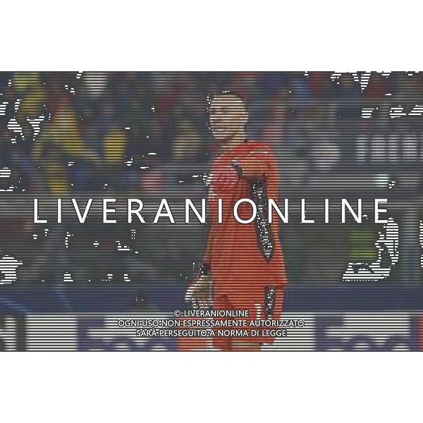 Lukas Skorupski of Bologna FC gestures during Bologna BFC vs Shakhtar Donetsk FC, 1° round of Champions League 2024-25, game at Renato Dall\'Ara stadium in Bologna (BO), Italy, on September 18, 2024. (Photo by Davide Casentini)/AGENZIA ALDO LIVERANI SAS