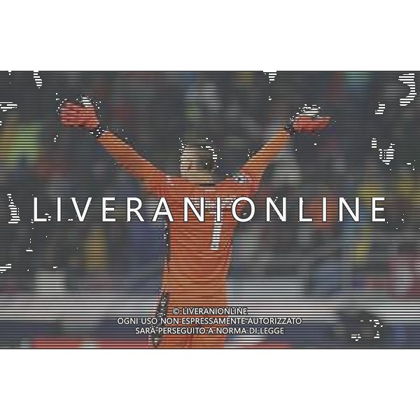Lukas Skorupski of Bologna FC gestures during Bologna BFC vs Shakhtar Donetsk FC, 1° round of Champions League 2024-25, game at Renato Dall\'Ara stadium in Bologna (BO), Italy, on September 18, 2024. (Photo by Davide Casentini)/AGENZIA ALDO LIVERANI SAS