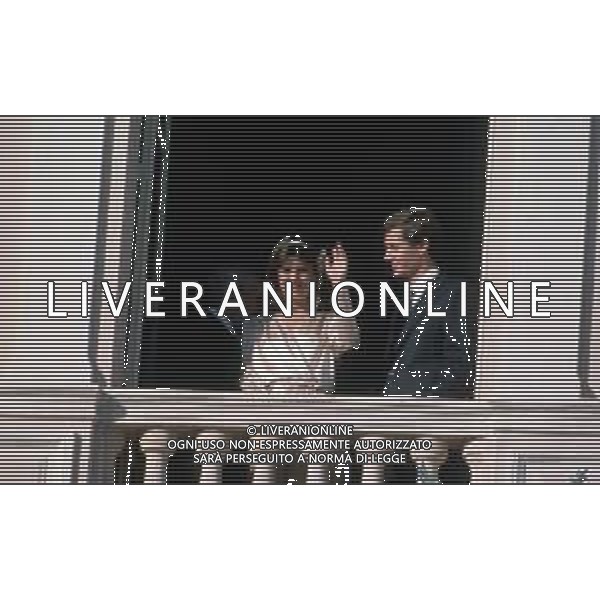 RETROSPETTIVA STEFANO CASIRAGHI REALI DI MONACO NELLA FOTO STEFANO CASIRAGHI CON CAROLINA DI MONACO IL GIORNO DELLE NOZZE A MONTECARLO NELL\'ANNO 1983 FOTO CONTROLUCE-AG ALDO LIVERANI SAS