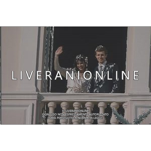 RETROSPETTIVA STEFANO CASIRAGHI REALI DI MONACO NELLA FOTO STEFANO CASIRAGHI CON CAROLINA DI MONACO IL GIORNO DELLE NOZZE A MONTECARLO NELL\'ANNO 1983 FOTO CONTROLUCE-AG ALDO LIVERANI SAS