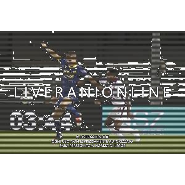 Valentino Lazaro of Torino FC battle for the ball with Darko Lazovic of Hellas Verona FC during Hellas Verona FC vs Torino FC , 5° Serie A Enilive 2024-25 game at Marcantonio Bentegodi Stadium in Verona (VR), Italy, on September 20, 2024. (Photo by Davide Casentini)/AGENZIA ALDO LIVERANI SAS