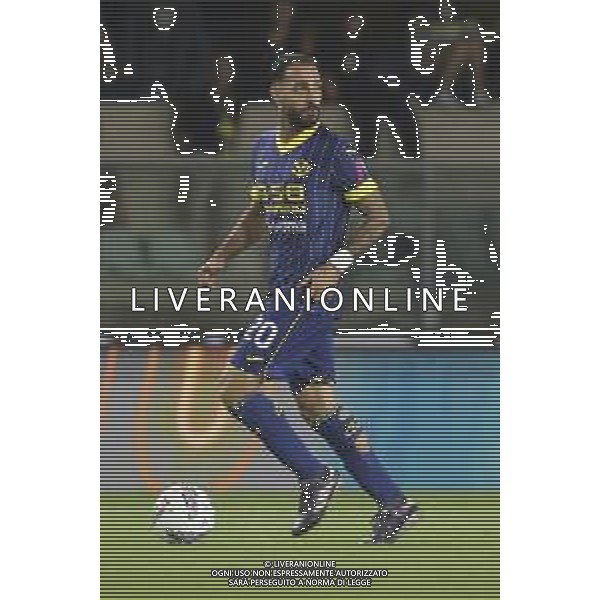 Grigoris Kastanos of Hellas Verona FC play the ball during Hellas Verona FC vs Torino FC , 5° Serie A Enilive 2024-25 game at Marcantonio Bentegodi Stadium in Verona (VR), Italy, on September 20, 2024. (Photo by Davide Casentini)/AGENZIA ALDO LIVERANI SAS