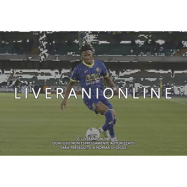 Amin Sarr of Hellas Verona FC play the ball during Hellas Verona FC vs Torino FC , 5° Serie A Enilive 2024-25 game at Marcantonio Bentegodi Stadium in Verona (VR), Italy, on September 20, 2024. (Photo by Davide Casentini)/AGENZIA ALDO LIVERANI SAS