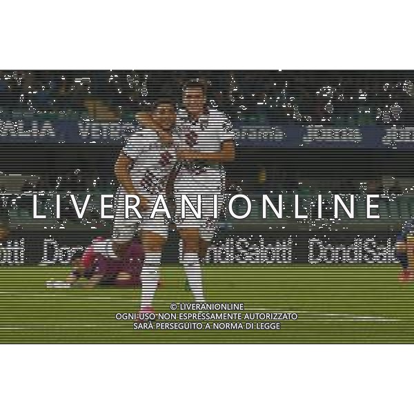Che’ Adams of Torino FC celebrates after scoring during Hellas Verona FC vs Torino FC , 5° Serie A Enilive 2024-25 game at Marcantonio Bentegodi Stadium in Verona (VR), Italy, on September 20, 2024. (Photo by Davide Casentini)/AGENZIA ALDO LIVERANI SAS
