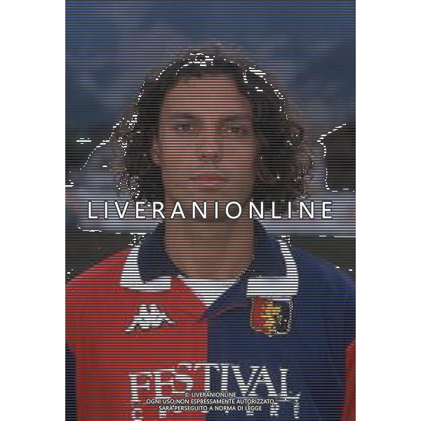DIAP-RETROSPETTIVA STEFANO ROSSINI CALCIATORE NELLA FOTO STEFANO ROSSINI CON LA MAGLIA DEL GENOA CALCIO AG ALDO LIVERANI SAS