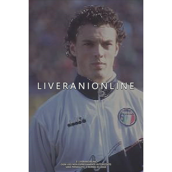 DIAP-RETROSPETTIVA STEFANO ROSSINI CALCIATORE NELLA FOTO STEFANO ROSSINI CON LA MAGLIA DELLA NAZIONALE ITALIANA UNDER 21 AG ALDO LIVERANI SAS