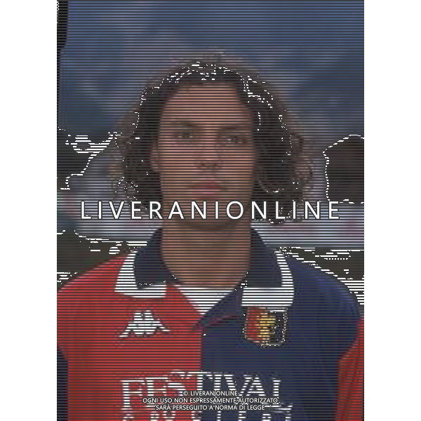 DIAP-RETROSPETTIVA STEFANO ROSSINI CALCIATORE NELLA FOTO STEFANO ROSSINI CON LA MAGLIA DEL GENOA CALCIO AG ALDO LIVERANI SAS