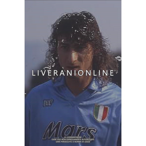 DIAP-RETROSPETTIVA ANDREA SILENZI CALCIATORE NELLA FOTO ANDREA SILENZI CON LA MAGLIA DEL NAPOLI CALCIO AG ALDO LIVERANI SAS
