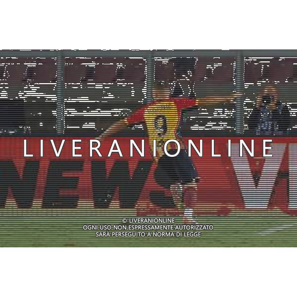 TVEM September 21, 2024 Lecce, Italy - US Lecce vs Parma Calcio 1913 - Italian soccer serie A 2024/25 - Via Del Mare Stadium. In the pic: Nikola Krstovic of US Lecce celebrates after scoring a goal ©Emmanuele Mastrodonato/AGENZIA ALDO LIVERANI SAS