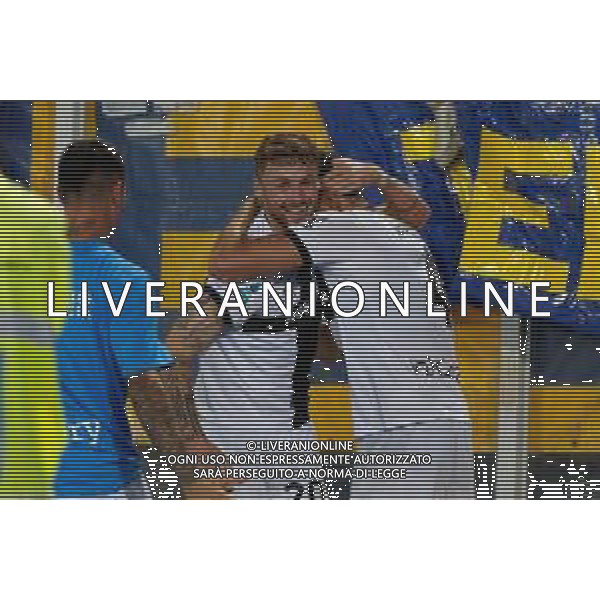 TVEM September 21, 2024 Lecce, Italy - US Lecce vs Parma Calcio 1913 - Italian soccer serie A 2024/25 - Via Del Mare Stadium. In the pic: Antoine Hainaut of Parma celebrates after scoring a goal ©Emmanuele Mastrodonato/AGENZIA ALDO LIVERANI SAS