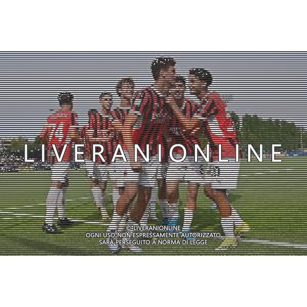 TVRG Inter vs Milan nella foto esultanza Milan dopo il gol dell\'1 a 0 Milano 22-09-2024 Stadio Konami Youth Development Centre Campionato Primavera 1 - 5a giornata foto Roberto Garavaglia/Agenzia Aldo Liverani sas