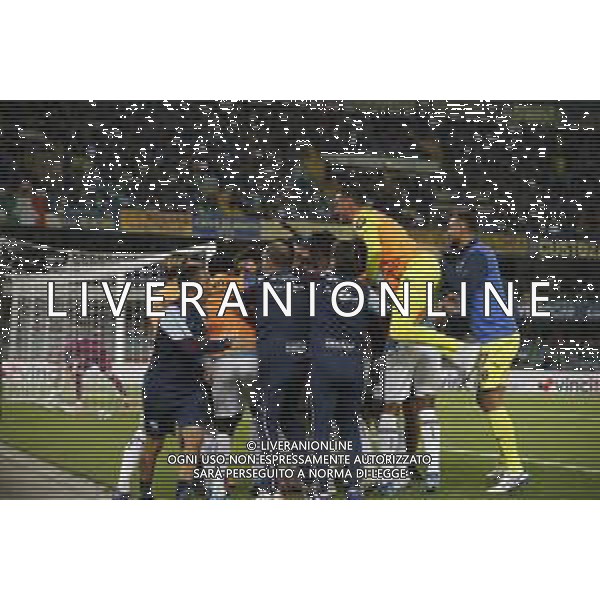 Ché Adams of Torino FC celebrates with team during Hellas Verona FC vs Torino FC , 5° Serie A Enilive 2024-25 game at Marcantonio Bentegodi Stadium in Verona (VR), Italy, on September 20, 2024. (Photo by Davide Casentini)/AGENZIA ALDO LIVERANI SAS