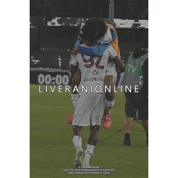 Torino players celebrate the victory at the end of Hellas Verona FC vs Torino FC , 5° Serie A Enilive 2024-25 game at Marcantonio Bentegodi Stadium in Verona (VR), Italy, on September 20, 2024. (Photo by Davide Casentini)/AGENZIA ALDO LIVERANI SAS