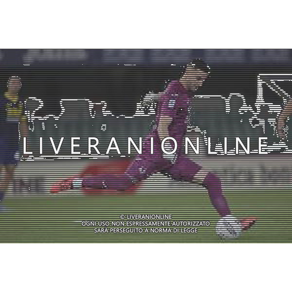 Lorenzo Montipò of Hellas Verona FC kick the ball during Hellas Verona FC vs Torino FC , 5° Serie A Enilive 2024-25 game at Marcantonio Bentegodi Stadium in Verona (VR), Italy, on September 20, 2024. (Photo by Davide Casentini)/AGENZIA ALDO LIVERANI SAS