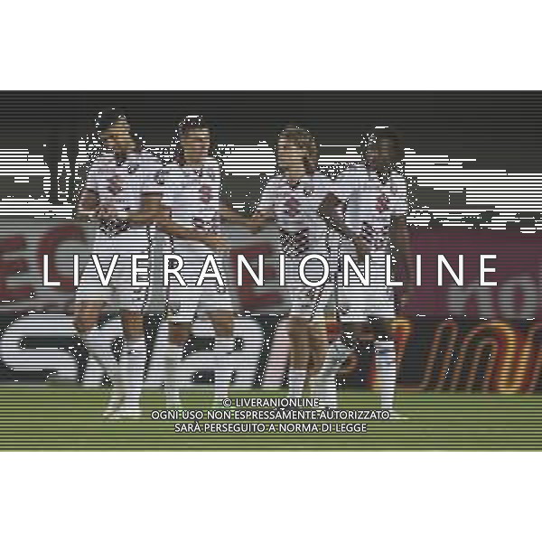 Torino players celebrate the victory at the end of Hellas Verona FC vs Torino FC , 5° Serie A Enilive 2024-25 game at Marcantonio Bentegodi Stadium in Verona (VR), Italy, on September 20, 2024. (Photo by Davide Casentini)/AGENZIA ALDO LIVERANI SAS