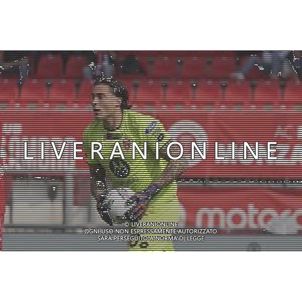 Stefano Turati of AC Monza makes a save during AC Monza vs Bologna BFC, 5° Serie A Enilive 2024-25 game at U-Power stadium in Monza (MB), Italy, on September 22, 2024. (Photo by Davide Casentini)/AGENZIA ALDO LIVERANI SAS