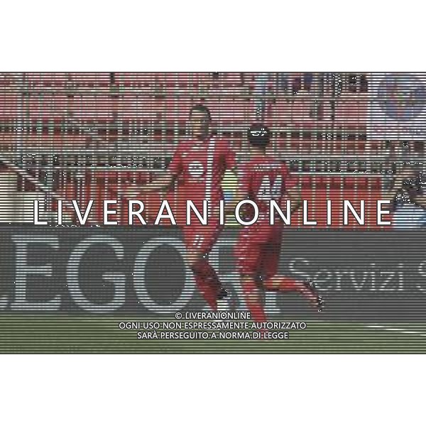 Milan Djuric of AC Monza celebrates after scoring during AC Monza vs Bologna BFC, 5° Serie A Enilive 2024-25 game at U-Power stadium in Monza (MB), Italy, on September 22, 2024. (Photo by Davide Casentini)/AGENZIA ALDO LIVERANI SAS