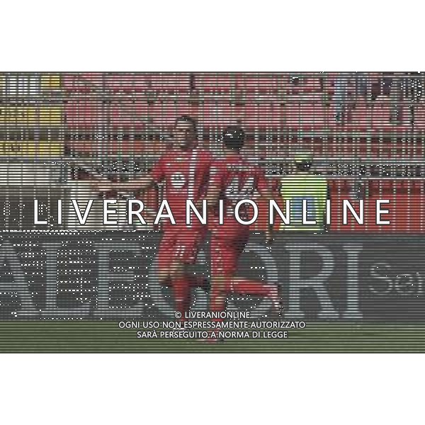 Milan Djuric of AC Monza celebrates after scoring during AC Monza vs Bologna BFC, 5° Serie A Enilive 2024-25 game at U-Power stadium in Monza (MB), Italy, on September 22, 2024. (Photo by Davide Casentini)/AGENZIA ALDO LIVERANI SAS