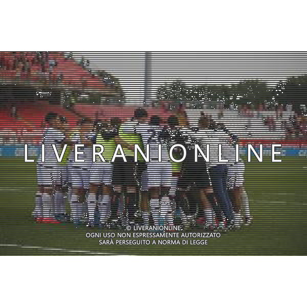 Bologna players celebrate the victory at the end of AC Monza vs Bologna BFC, 5° Serie A Enilive 2024-25 game at U-Power stadium in Monza (MB), Italy, on September 22, 2024. (Photo by Davide Casentini)/AGENZIA ALDO LIVERANI SAS