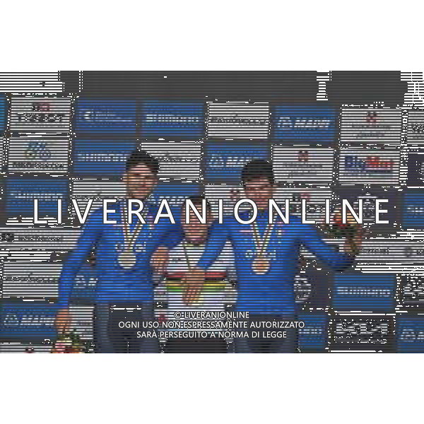 22-09-2024 World Championships Elite Cronometro; 2024, Soudal - Quick Step; 2024, Ineos Grenadiers; 2024, Visma - Lease A Bike; Evenepoel, Remco; Ganna, Filippo; Affini, Edoardo; Zurigo; ©SIROTTI/AGENZIA ALDO LIVERANI SAS