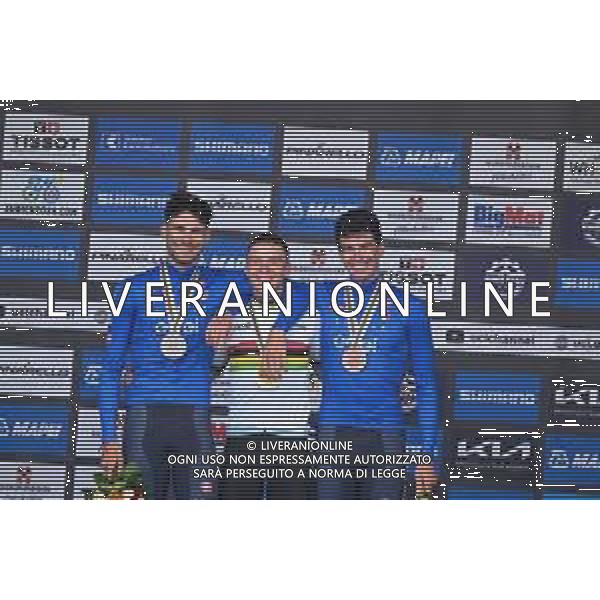 22-09-2024 World Championships Elite Cronometro; 2024, Soudal - Quick Step; 2024, Ineos Grenadiers; 2024, Visma - Lease A Bike; Evenepoel, Remco; Ganna, Filippo; Affini, Edoardo; Zurigo; ©SIROTTI/AGENZIA ALDO LIVERANI SAS