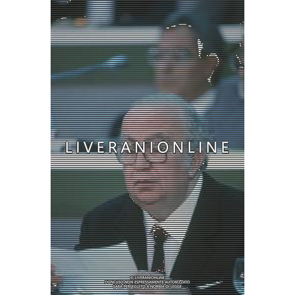 DIAP-RETROSPETTIVA GIOVANNI SPADOLINI POLITICO NELLA FOTO GIOVANNI SPADOLINI AL CONGRESSO DEL PARTITO RADICALE ITALIANO NELL\'ANNO 1984 AG ALDO LIVERANI SAS
