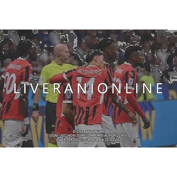 Inter vs Milan nella foto Christian Mate Pulisic (Milan) esultanza dopo il gol dell\'1 a 0 Milano 22-09-2024 Stadio Giuseppe Meazza - San Siro Campionato Serie A Enilive - 5a giornata foto Roberto Garavaglia/Agenzia Aldo Liverani sas/AGENZIA ALDO LIVERANI SAS