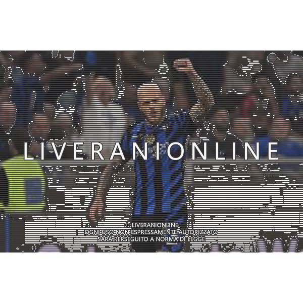 Inter vs Milan nella foto Federico Dimarco (Inter) esultanza dopo il gol dell\'1 a 1 Milano 22-09-2024 Stadio Giuseppe Meazza - San Siro Campionato Serie A Enilive - 5a giornata foto Roberto Garavaglia/Agenzia Aldo Liverani sas/AGENZIA ALDO LIVERANI SAS