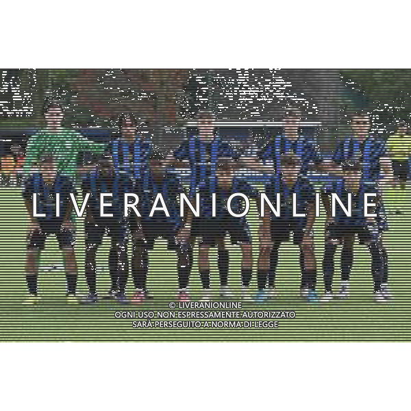 TVRG Inter vs Milan nella foto formazione Inter, in piedi da SX Alessandro Calligaris, Gabriele Garonetti, Matteo Spinaccè, Leonardo Bovo e Christos Alexiou; in basso da SX Thomas Berenbruch, Mike Aidoo, Dilan Andres Zarate, Matteo Motta, Mattia Mosconi e Giacomo De Pieri Milano 22-09-2024 Stadio Konami Youth Development Centre Campionato Primavera 1 - 5a giornata foto Roberto Garavaglia/Agenzia Aldo Liverani sas