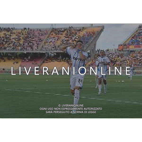 TVEM September 24, 2024 Lecce, Italy - US Lecce vs US Sassuolo - Coppa Italia round of 16 match 2024/25 - Via Del Mare Stadium. In the pic: Tarik Muharemovic of US Sassuolo celebrates after scoring a goal foto emmanuele mastrodonato-ag aldo liverani sas