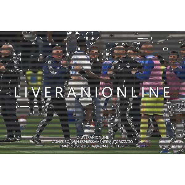 TVRG Atalanta vs Como nella foto Alieu Fadera (Como) e Cesc Fabregas allenatore Como esultanza dopo il gol del 3 a 1 Bergamo 24-09-2024 Gewiss Stadium Campionato Serie A Enilive - 5a giornata foto Roberto Garavaglia/Agenzia Aldo Liverani sas