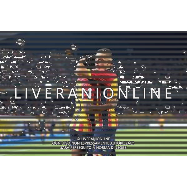 TVEM September 21, 2024 Lecce, Italy - US Lecce vs Parma Calcio 1913 - Italian soccer serie A 2024/25 - Via Del Mare Stadium. In the pic: Patrick Dorgu of US Lecce celebrates after scoring a goal with Nikola Krstovic of US Lecce foto emmanuele matrodonato-ag aldo liverani sas
