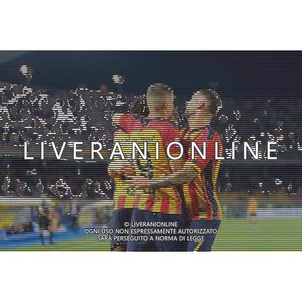 TVEM September 21, 2024 Lecce, Italy - US Lecce vs Parma Calcio 1913 - Italian soccer serie A 2024/25 - Via Del Mare Stadium. In the pic: Patrick Dorgu of US Lecce celebrates after scoring a goal with teammates foto emmanuele matrodonato-ag aldo liverani sas