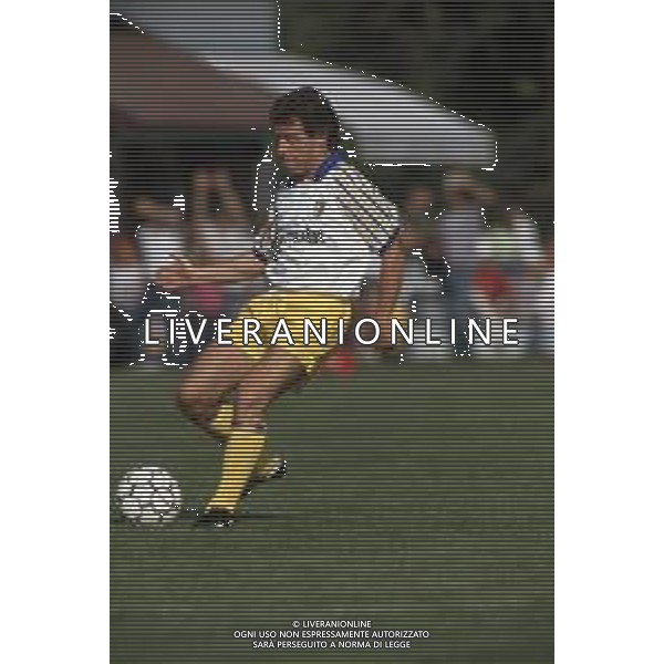 DIAP-RETROSPETTIVA DANIELE ZORATTO CALCIATORE NELLA FOTO DANIELE ZORATTO CON LA MAGLIA DEL PARMA CALCIO AG ALDO LIVERANI SAS