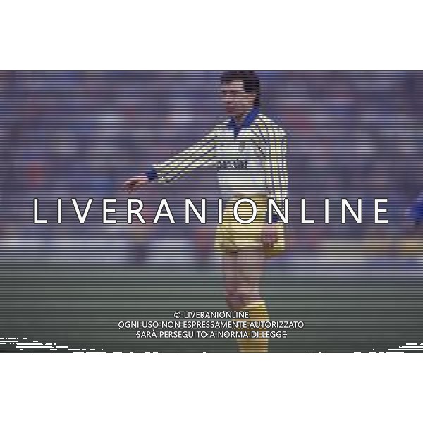 DIAP-RETROSPETTIVA DANIELE ZORATTO CALCIATORE NELLA FOTO DANIELE ZORATTO CON LA MAGLIA DEL PARMA CALCIO AG ALDO LIVERANI SAS