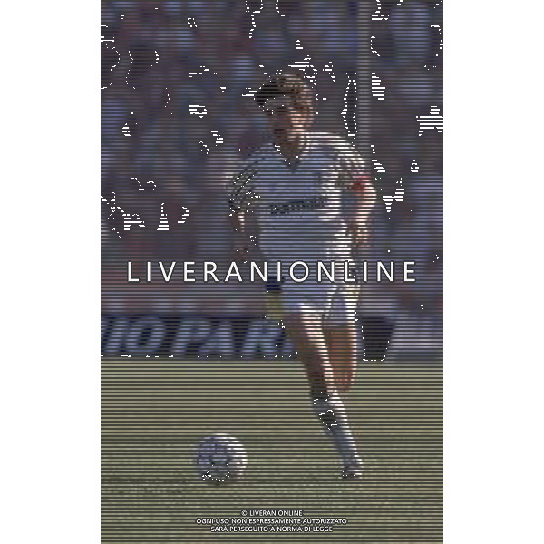 DIAP-RETROSPETTIVA LORENZO MINOTTI CALCIATORE NELLA FOTO LORENZO MINOTTI CON LA MAGLIA DEL PARMA CALCIO AG ALDO LIVERANI SAS
