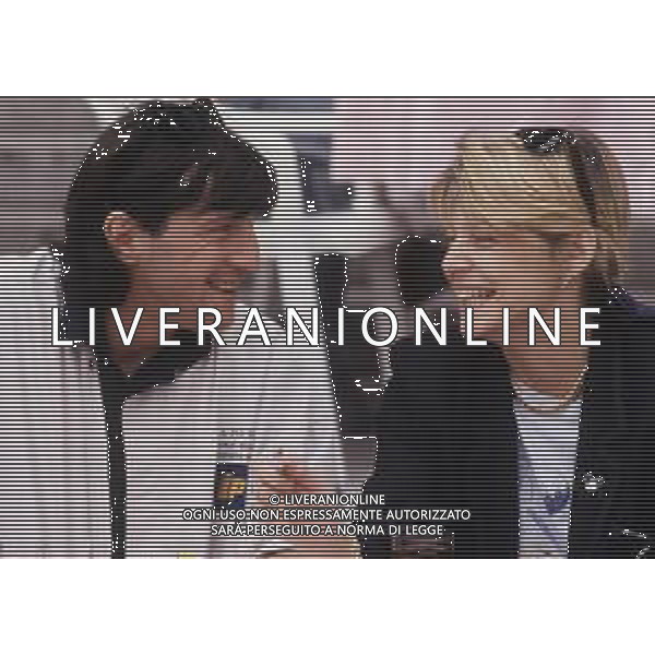 DIAP-RETROSPETTIVA WALTER ZENGA CALCIATORE NELLA FOTO WALTER ZENGA CON ROBERTA TERMALI NEL 1988 AGLI EUROPEI DI CALCIO IN GERMANIA AG ALDO LIVERANI SAS