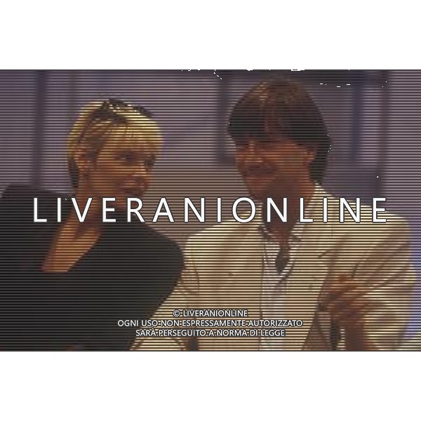 DIAP-RETROSPETTIVA WALTER ZENGA CALCIATORE  NELLA FOTO WALTER ZENGA PRESENTATORE NELLA TRASMISSIONE FORZA ITALIA CON ROBERTA TERMALI AG ALDO LIVERANI SAS