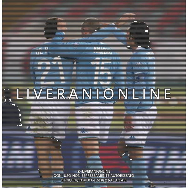 Roma 11/01/2006 Roma-Napoli Tim Cup 2005/2006 Nella foto: Gioia dei giocatori del Napoli Ph Gianni Nucci/Agenzia Aldo Liverani