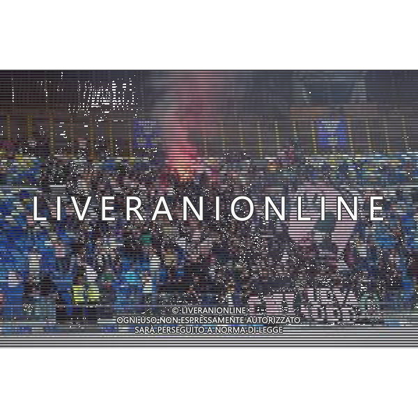 Napoli, Palermo Coppa Italia Nella foto: Tifosi - lanci di petardi e fumogeni Foto Mosca, Ag.Liverani -NAPOLI - PALERMO COPPA ITALIA 26.09.2024
