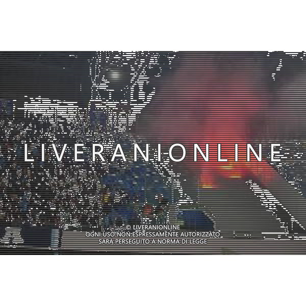 Napoli, Palermo Coppa Italia Nella foto: Tifosi - lanci di petardi e fumogeni Foto Mosca, Ag.Liverani -NAPOLI - PALERMO COPPA ITALIA 26.09.2024