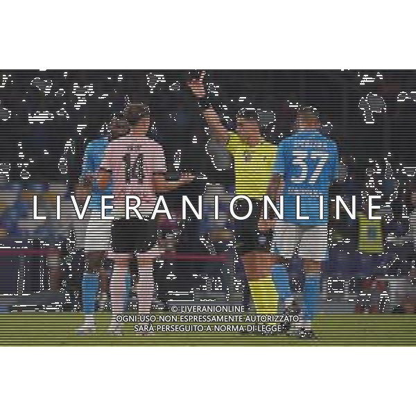 Napoli, Palermo Coppa Italia Nella foto: espulsione Aljosa Vasic Foto Mosca, Ag.Liverani -NAPOLI - PALERMO COPPA ITALIA 26.09.2024