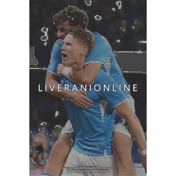 Napoli, Palermo Coppa Italia Nella foto: esultanza Scott McTominay Foto Mosca, Ag.Liverani -NAPOLI - PALERMO COPPA ITALIA 26.09.2024