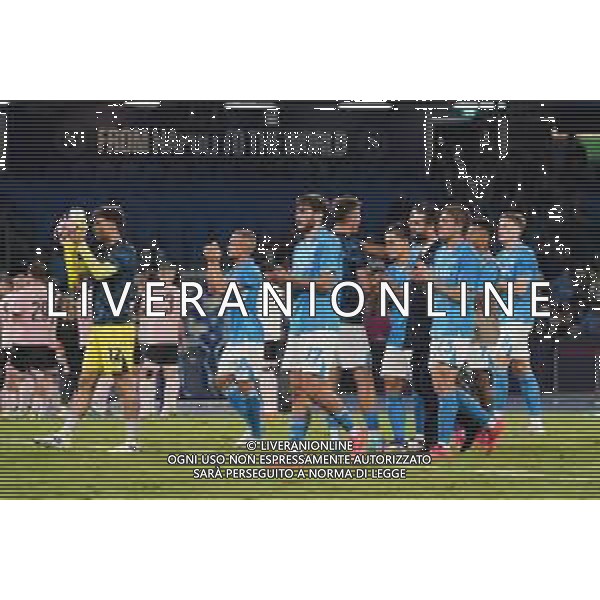 Napoli, Palermo Coppa Italia Nella foto: esultanza napoli fine gara Foto Mosca, Ag.Liverani -NAPOLI - PALERMO COPPA ITALIA 26.09.2024