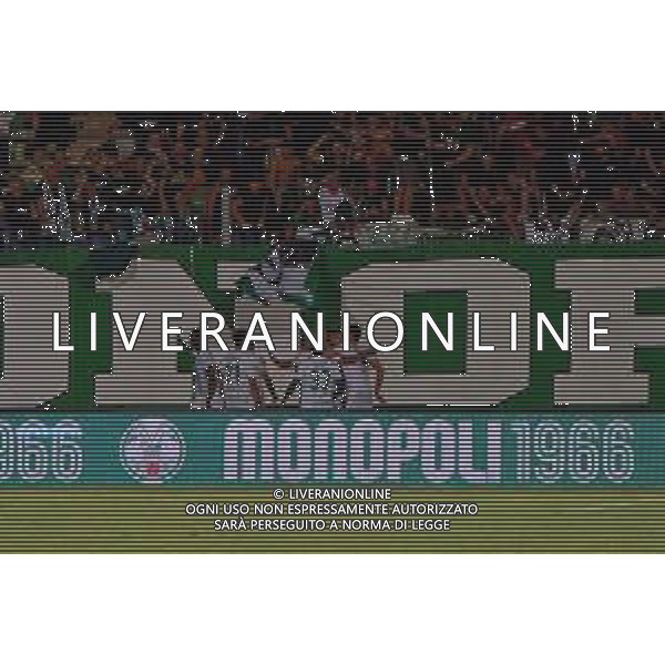 TVEM September 26, 2024 Monopoli, Italy - SS Monopoli 1966 vs Benevento Calcio - Serie C Girone C 2024/25 - Vito Simone Veneziani Stadium. In the pic: Orlando Viteritti of Monopoli celebrates after scoring a goal with teammates ©Emmanuele Mastrodonato/AGENZIA ALDO LIVERANI SAS